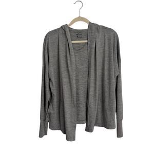 Nike Dri-Fit Hooded Cardigan Gray Open Front Travel Sporty Lightweight M